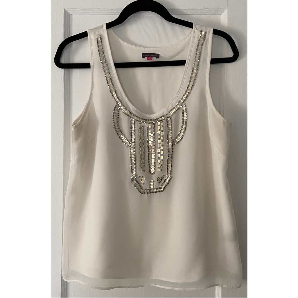 Vince Camuto Beaded Fashion Tank Top